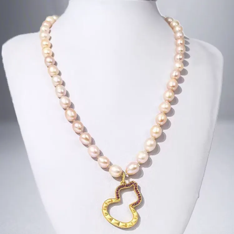创意饰品福禄粉珍珠珠项涟四件套    