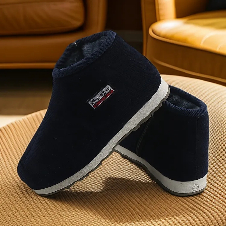 手工棉鞋轻便软底保暖舒适防滑耐磨加绒加厚厚底冬季居家户外棉鞋