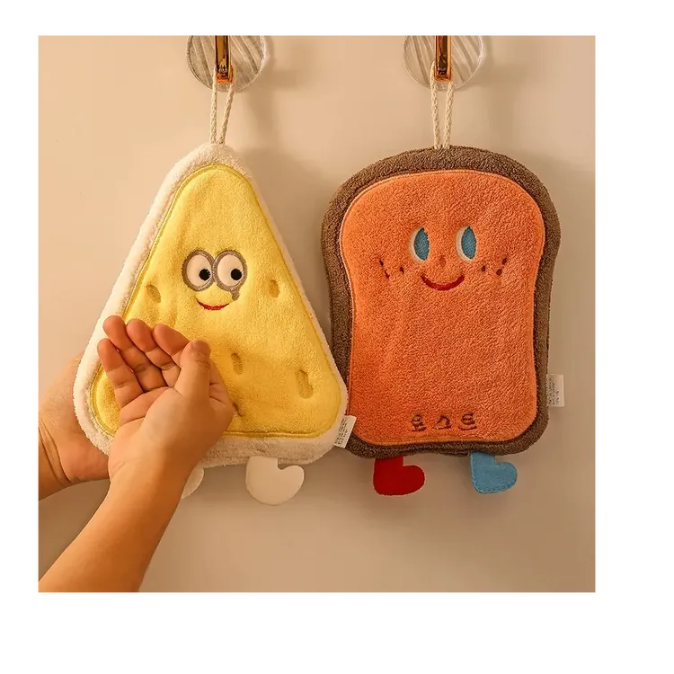 【新人专享】可爱擦手巾挂式浴生间卡通擦手帕毛巾洗手方巾厨房抹布