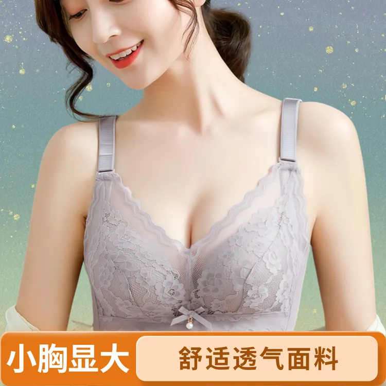 秋季内衣小胸显大聚拢上托文胸罩舒适透气内衣女美背收副乳收侧乳