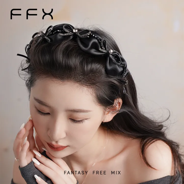 弗弗西FFX【天鹅湖畔】高级定制手工超闪高颅顶齿梳发箍商品图