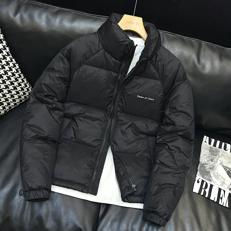 欧洲站羽绒服男士2025年秋冬季修身立领外套时尚青年百搭加厚保暖