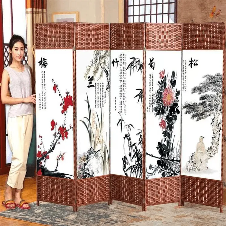 屏风隔断养生客厅折叠卧室帘进门双面简易玄关墙移动折屏座屏