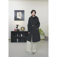 【U.M】立领连帽垂感显瘦长款风衣简约百搭外套