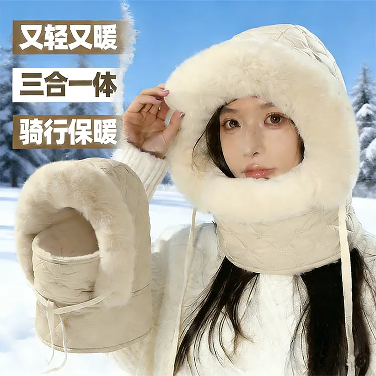 【拍一发二】帽子口罩围脖耳罩四合一宝宝绒防风防雨保暖帽