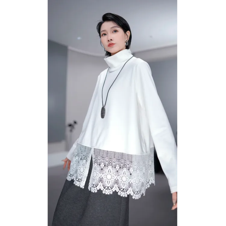 鑫鑫2025冬季新款德绒流行时尚潮牌女装拼接刺绣设计百搭卫衣6838