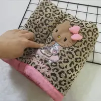 小亚推荐【实体品质】 满印豹纹猫咪浴巾卡通珊瑚绒加大加厚柔软