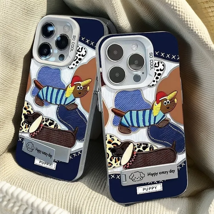 牛仔小狗适用iPhone16防摔苹果手机壳15plus新款13promax支架14硬