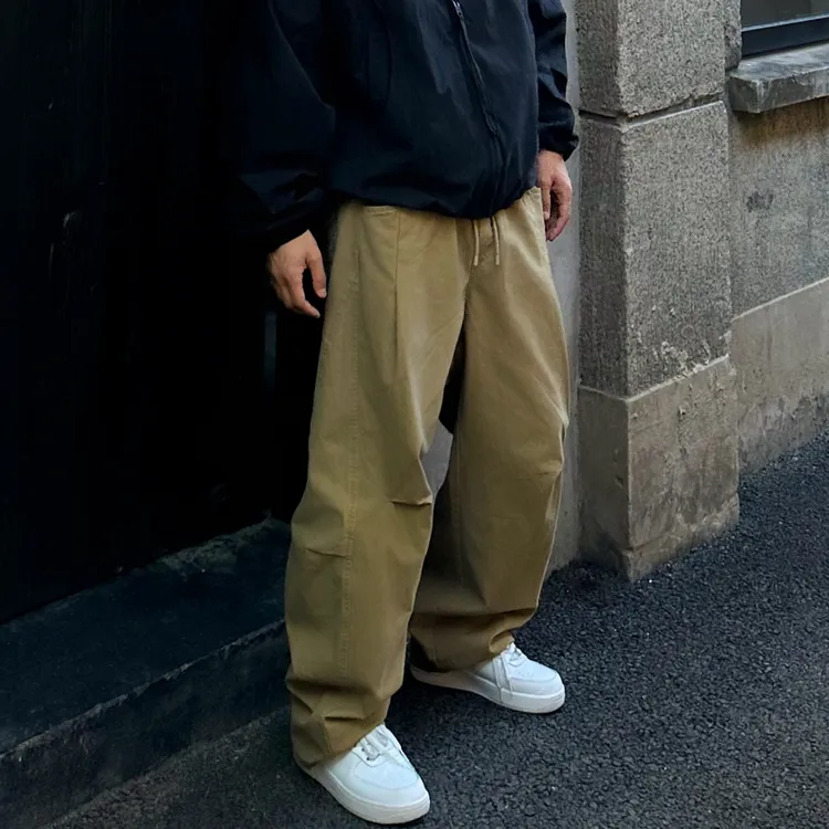 【Mark马克】秋冬季纯棉挺阔直筒百搭秋款工装美式男女弯刀裤休闲裤