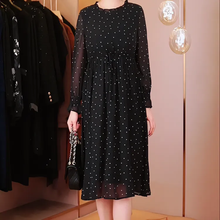 高端长袖高级连衣裙ZB4371