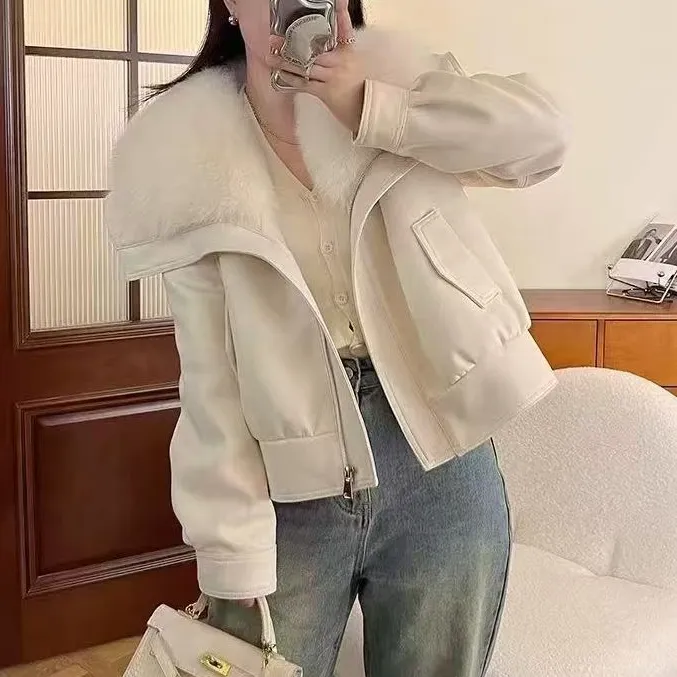 短款女海军领不褪色冬季短外套休闲女士保暖冬加绒加厚8835#