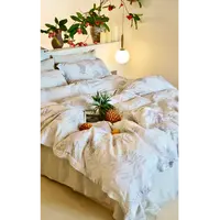 【新叶集·植物图书馆】纯亚麻四件套四季通用自然简约印花舒适