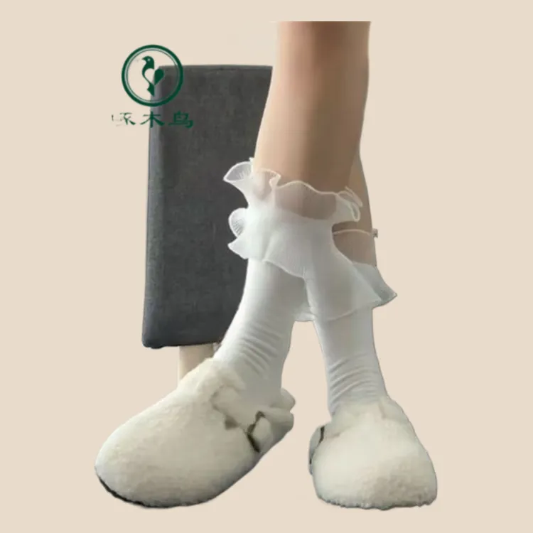 啄木鸟玛丽珍百搭日系公主白色长靴子内增高少女高跟学生甜美秋冬