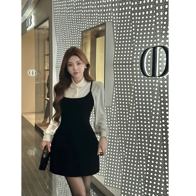 MARIE.COCO秋冬韩系纯欲风打底衫搭连衣裙御姐套装名媛气质穿搭女