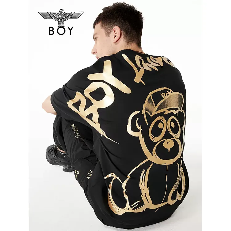 【小熊轨迹】BOYLONDON潮牌短袖情侣款春夏小熊印花百搭T恤N01922