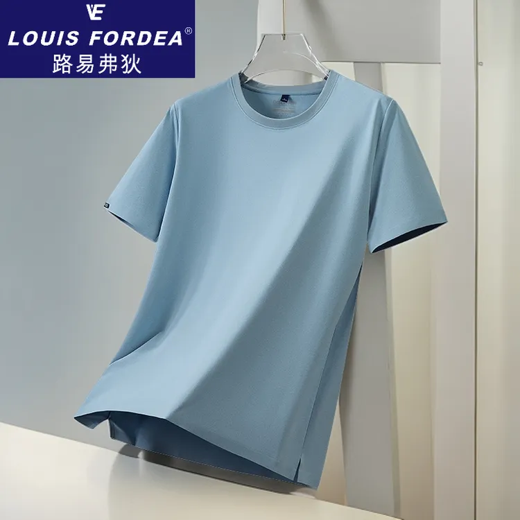 Louis Fordea/路易弗狄男士夏季短袖T恤衫运动宽松气场强大高级感