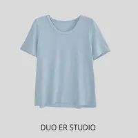 【朵儿studio】“云朵T”夏季清爽透气百搭T恤 D657