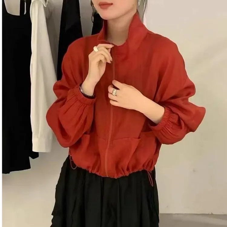 韩系立领防晒外套女短款上衣2025夏季新款宽松休闲空调服潮