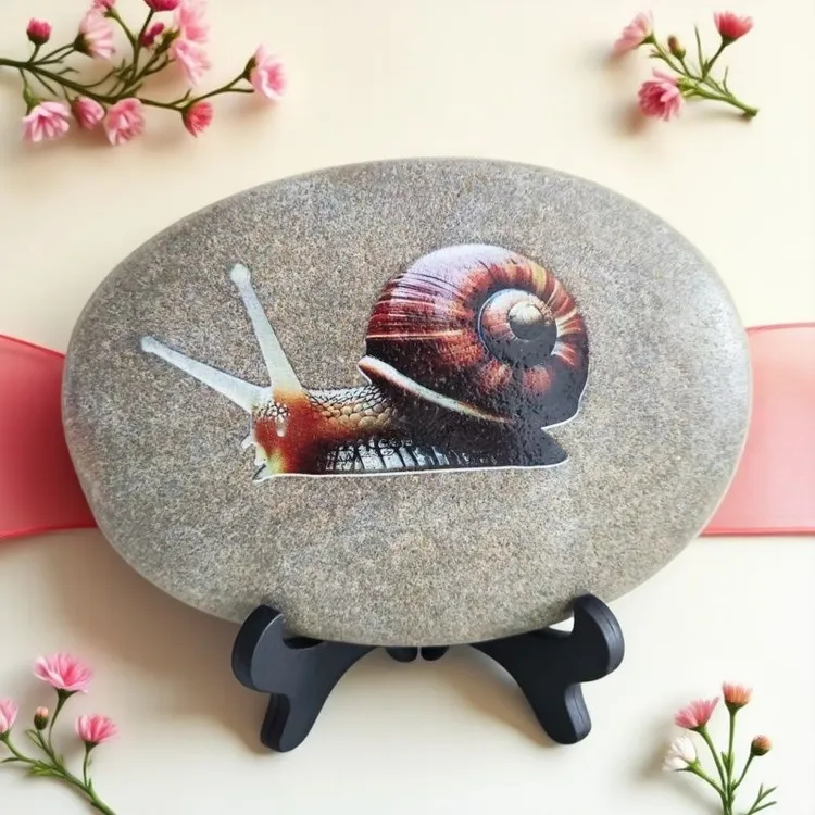 手工室内创意陶瓷中式玄关书房石头画工艺品办公室客厅装饰摆件