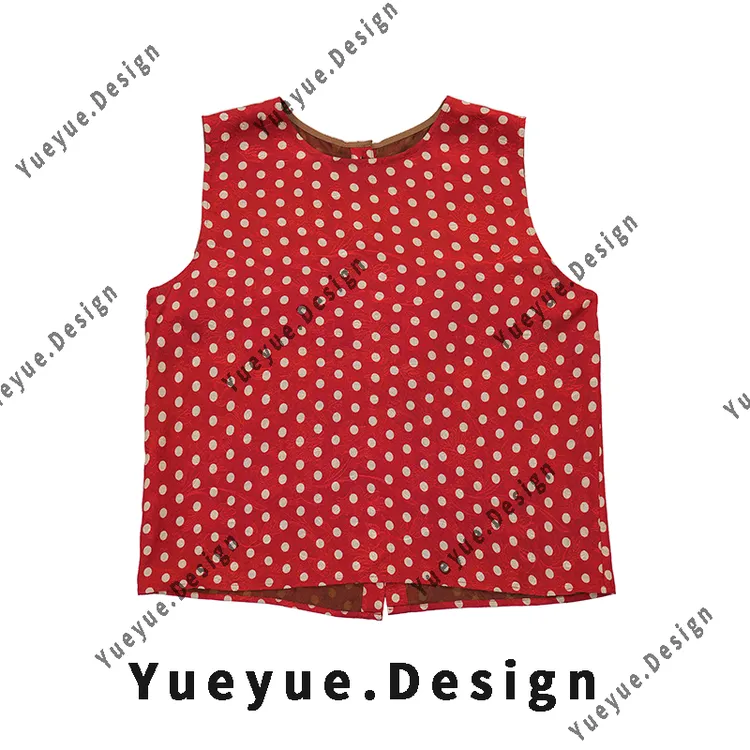 【悦悦专属】复古红波点通勤百搭减龄马甲Y530