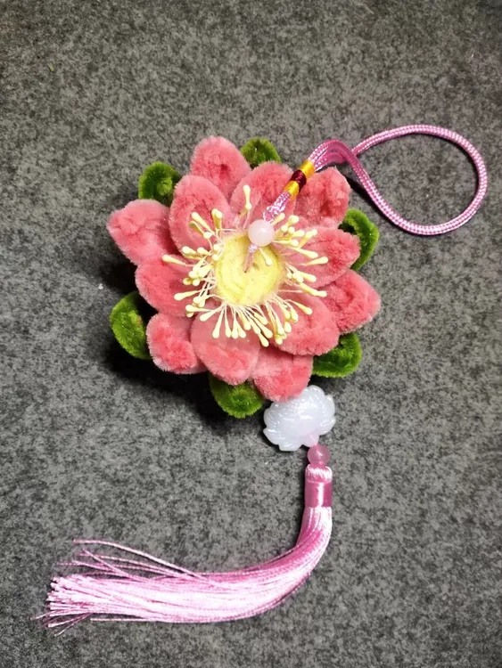 好运连连车挂加密扭扭棒手工DIY材料包莲花自制礼物挂饰创意饰品
