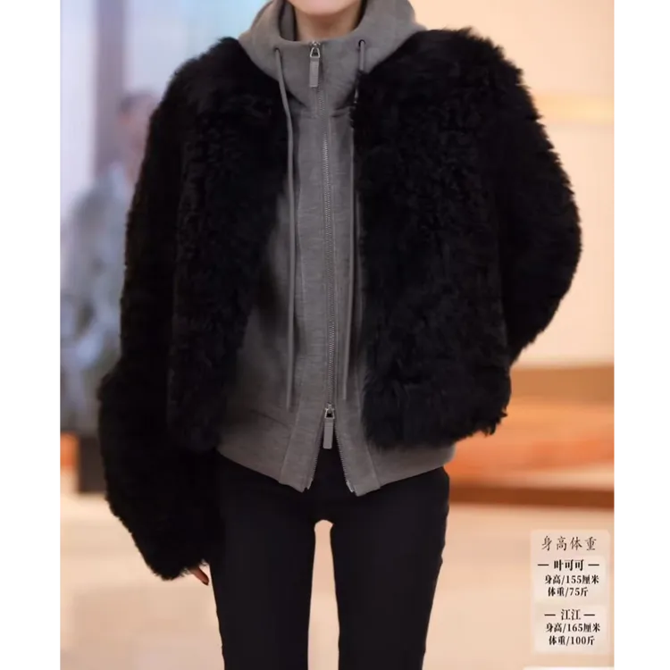 【叶可可专享】暖阳绒&羊毛连帽外套 SE51783