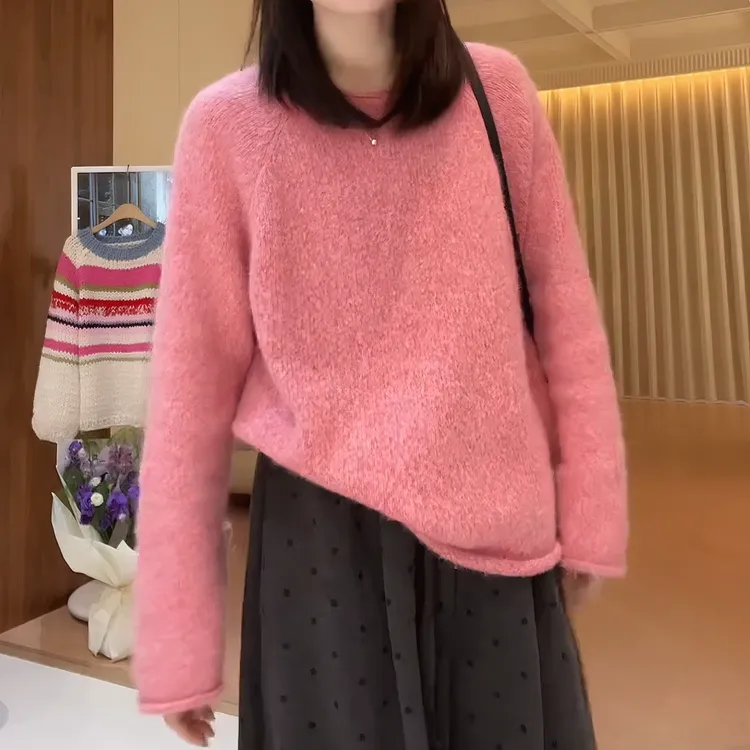 海盐雾 慵懒冬气质温柔舒适柔软针织百搭显瘦简约毛衣女LK2508389