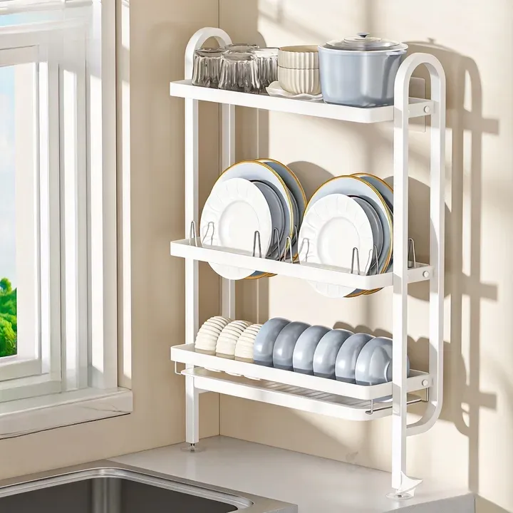 免打孔沥水碗架壁挂式多功能碗碟杯筷收纳架厨房碗碟沥水架家用