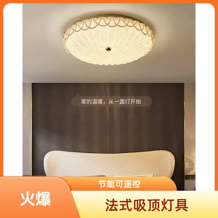2025新款法式复古皇冠吸顶灯护眼卧室灯高颜值主卧灯洋气水晶灯具