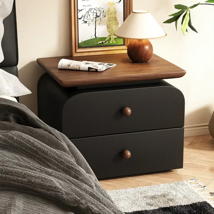 意式床头柜2025爆款简约侧边柜家用收纳柜储物柜复古风主卧床边柜