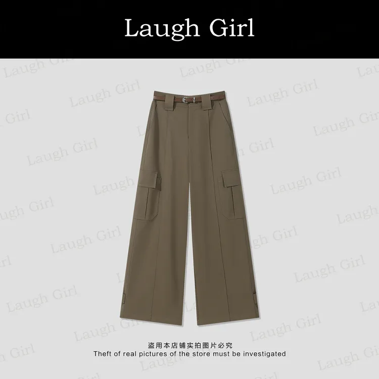 楚楚君 Laugh girl【复古腔调】百搭老钱风女装简约百搭裤KL53519J