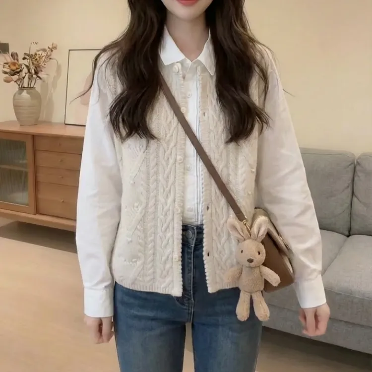 2026气质时尚百搭小众秋冬设计感针织马甲LK2509267