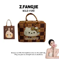 【工厂直销】新款高颜值可爱方形毛毡卡通旅行包大容量收纳袋行李包