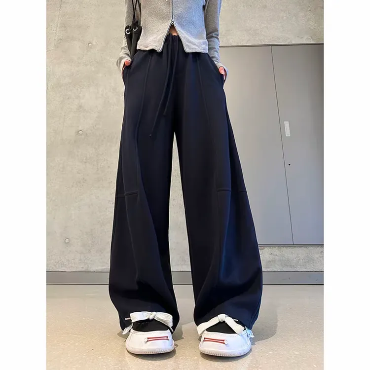 孕妇裤秋季2025时尚款宽松休闲运动风秋天外穿网红款慵懒阔腿裤子