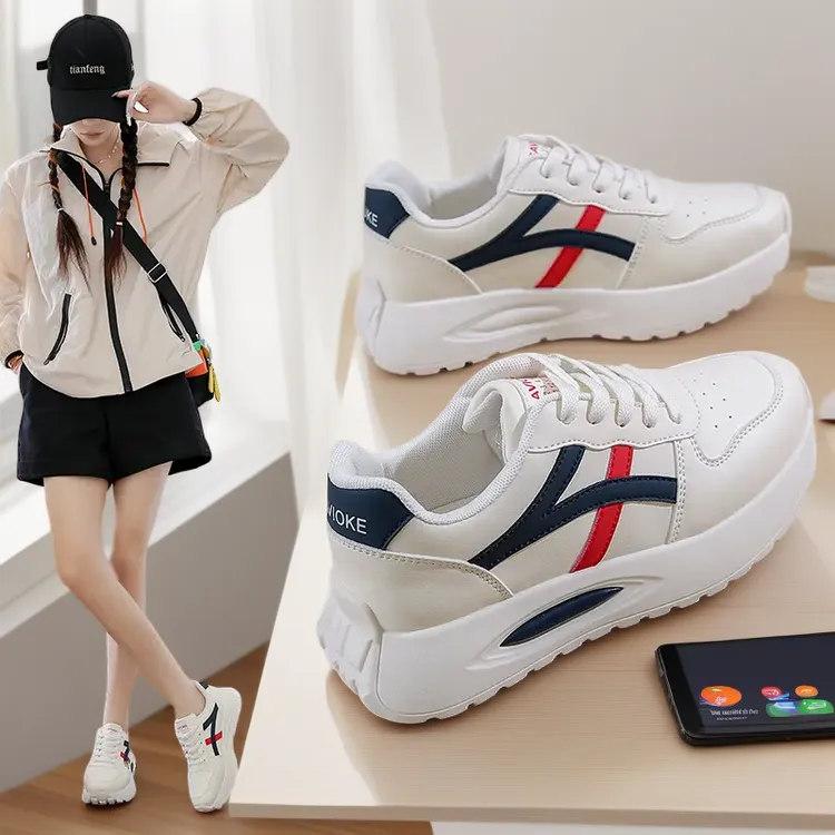 春季新款阿甘跑步鞋女韩版百搭运动休闲鞋时尚厚底小白鞋潮流女士