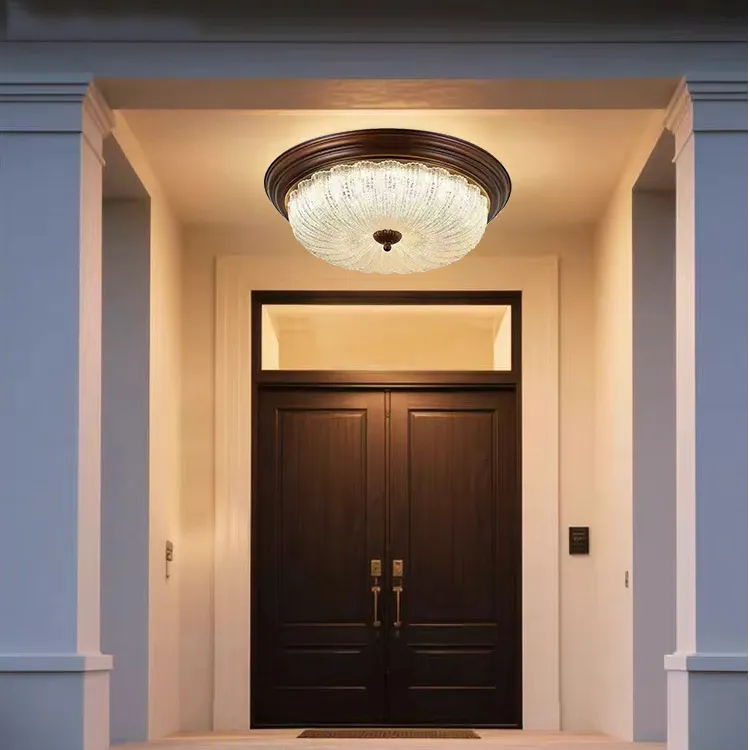 入户大门灯欧式创意客厅圆灯美式走廊阳台灯2025年新款玄关吸顶灯