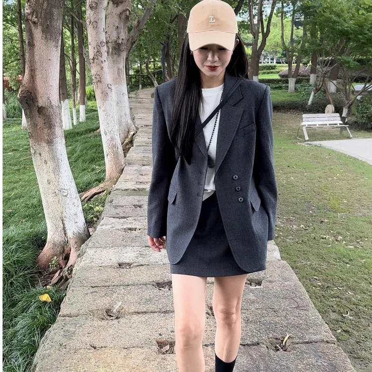 25年原创早秋绵羊毛混防韩系高端西装秋冬休闲韩版修身西服外套