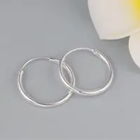 足银耳饰 999足银素圈耳圈