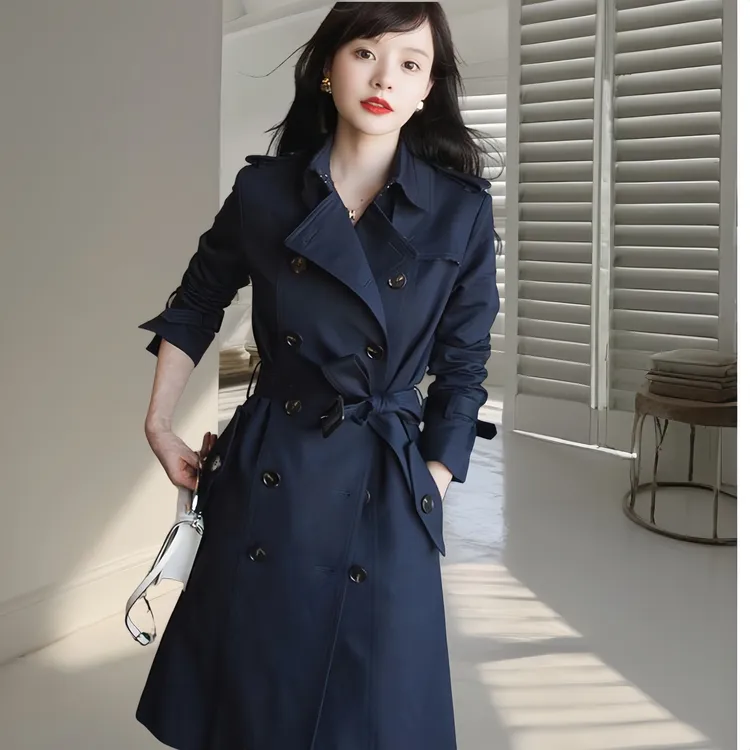 卡其色高端风衣外套女2025春秋新款中长款韩系英伦风质感大衣