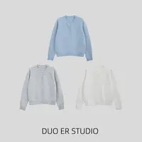 【朵儿studio】花瓣圆领毛衣开衫 D727