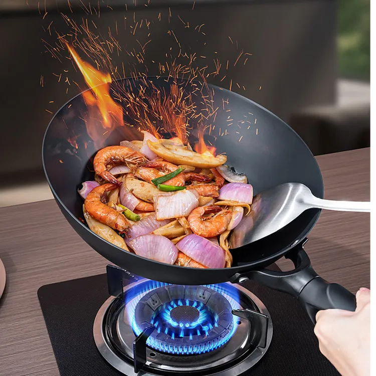 德铂升级款高含钛不粘锅不生锈家用炒锅电磁炉煤气灶通用钛铸铁锅