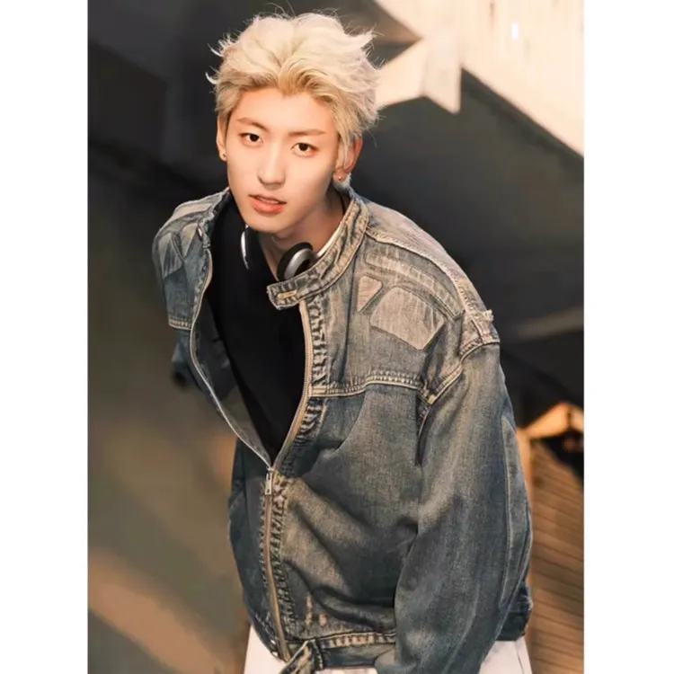 美式复古vintage牛仔外套高级感做旧破洞宽松高街潮牌春秋夹克男