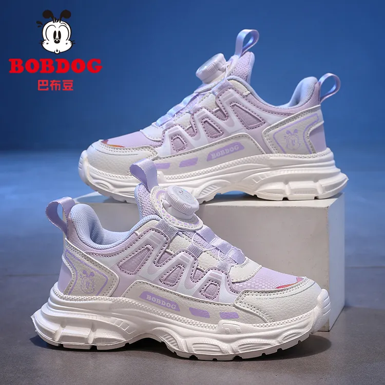 巴布豆童鞋女童运动鞋2025秋冬季新款儿童皮面防水女孩儿童跑步鞋商品图