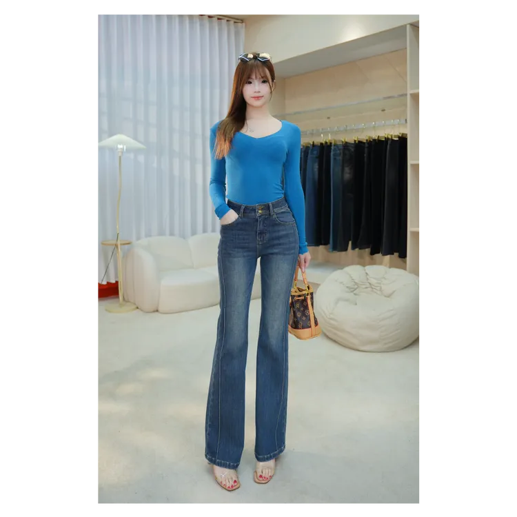 四面弹修身显瘦喇叭裤定制面料经典百搭提臀2026秋冬新款#6687