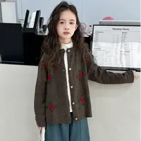 【Maila童装】女童绣花针织开衫洋气韩系女孩春秋毛衣针织衫外套