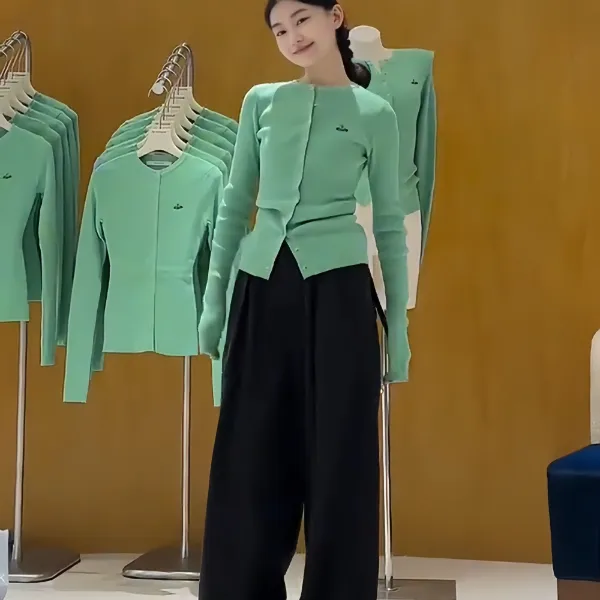 【绿色腔调】新年绿色毛衣女韩系气质秋冬季设计感小众爆款流行针织