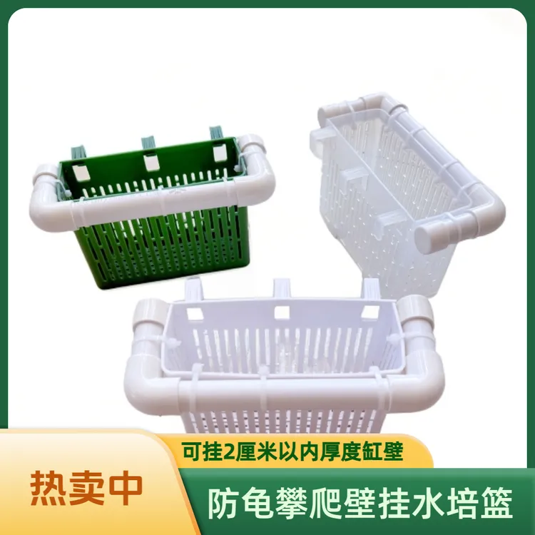 龟缸水培定植篮壁挂式水培篮鱼缸造景装饰生态缸植物水培篮挂钩篮