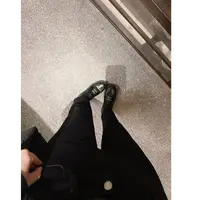 希娜 谱写优雅 黑色修身显瘦牛仔九分烟管裤