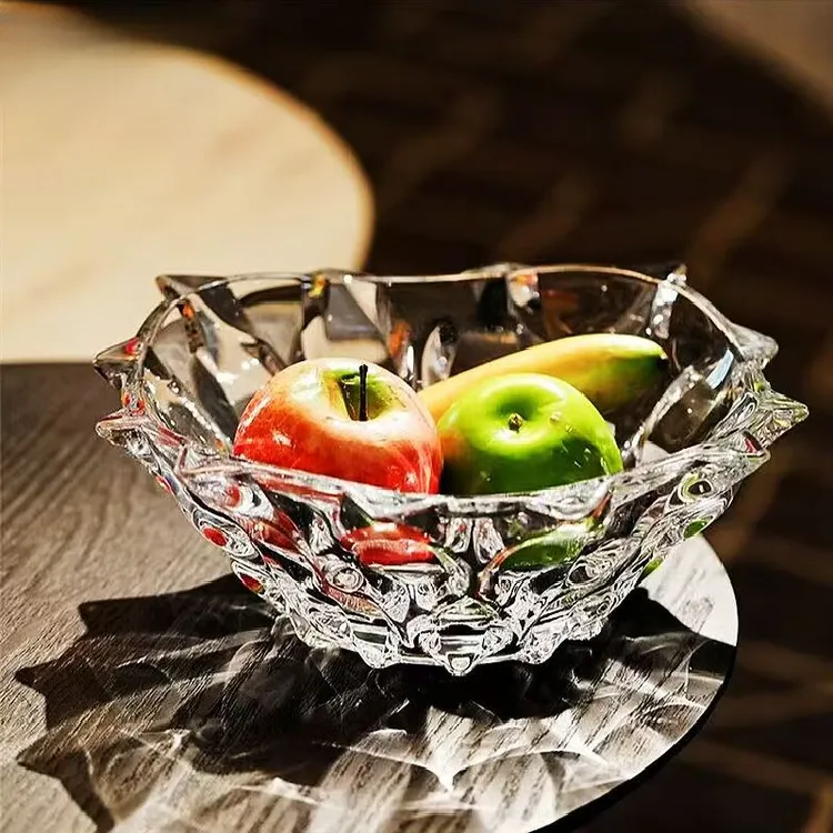 创意家用透明水晶玻璃水果盘子时尚干果零食果斗糖缸摆件轻奢欧式