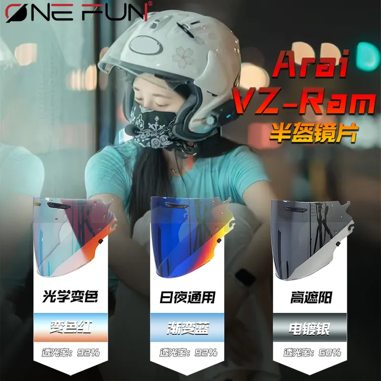适用于Ar ai VZ RAM VAS-Z SZR全盔渐变色镜片拉力头盔风镜防雾贴